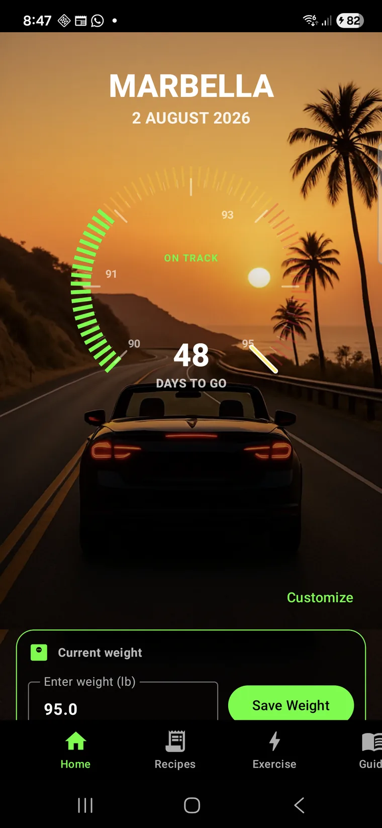 Knwit Events dark mode vacation countdown home screen